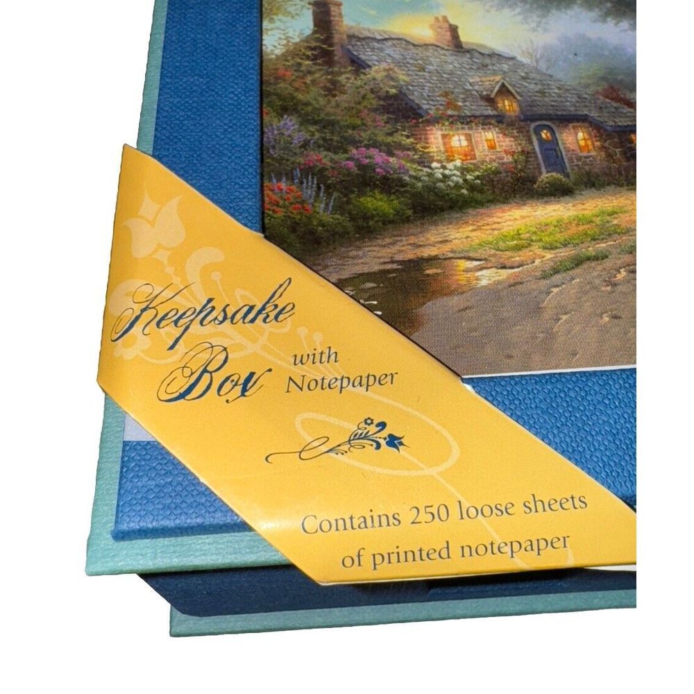 Thomas Kinkade Moonlight Cottage Keepsake Box 250 Sheets Notepaper TKBK02 NEW - Picture 3 of 7